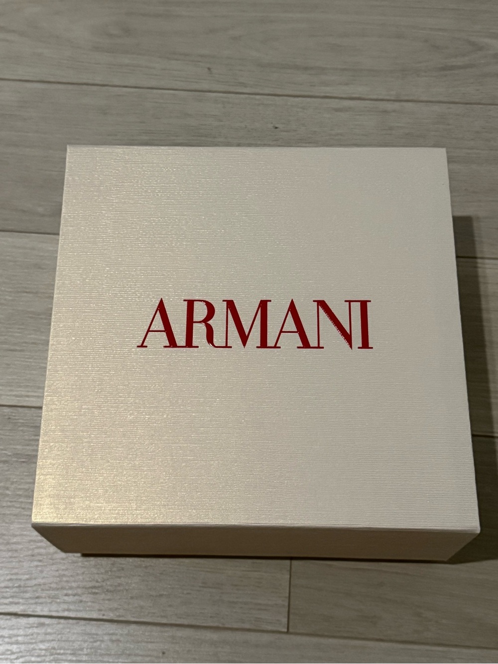 Giorgio Armani Cream Gift Box with Red ARMANI Logo